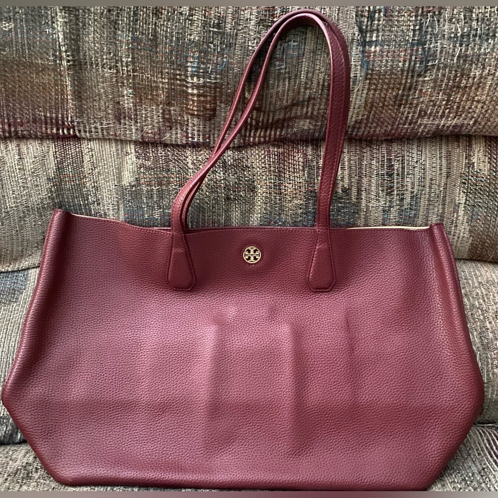 Tory Burch Perry Wine Burgundy Tote.